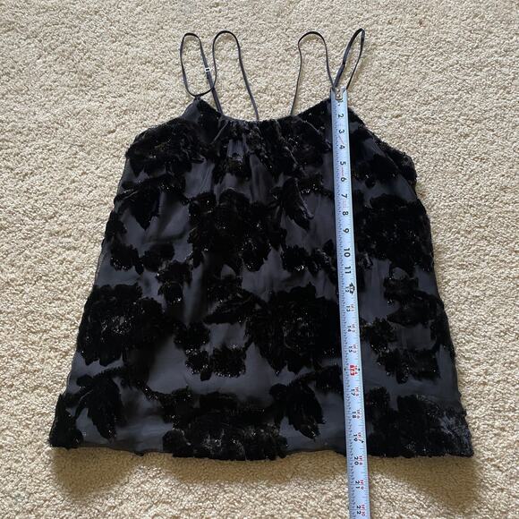 Poleci Textured Black Rose Cami Top Sz 8 - Picture 4 of 10